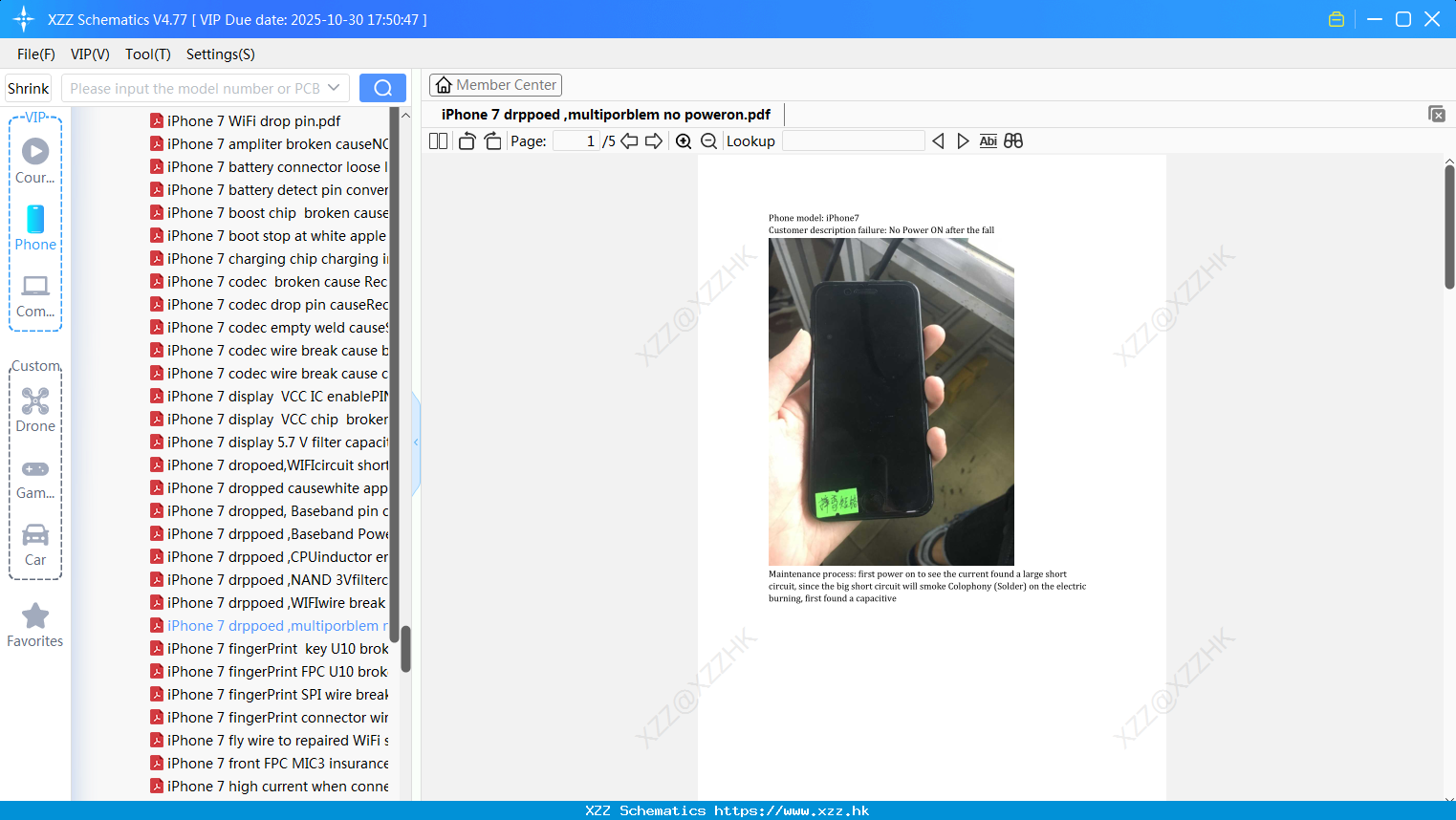 IPhone 7 Drppoed ,multiporblem No Poweron